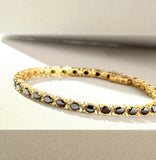 BRACCIALE IN ORO GIALLO CON DIAMANTI E DIAMANTI NERI