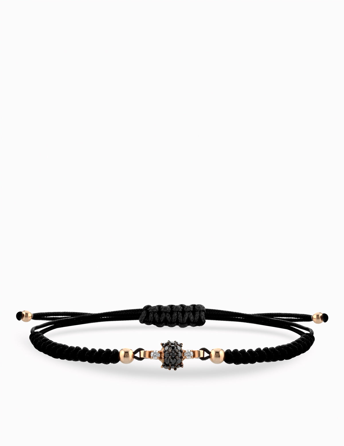 BRACCIALE LACCIO IN ORO ROSA CON CENTRALE DI DIAMANTI BIANCHI E DIAMANTI NERI