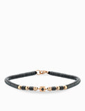 BRACCIALE LACCIO CON EMATITE GIRGIA IN ORO ROSA E PUNTO LUCE CON DIAMANTE NERO