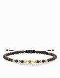 BRACCIALE LACCIO CON EMATITE MARRONE IN ORO GIALLO PUNTO LUCE CENTRALE CON DIAMANTE BROWN