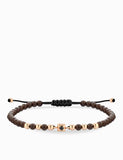 BRACCIALE LACCIO CON EMATITE MARRONE  IN ORO ROSA E PUNTO LUCE DI DIAMANTE NERO