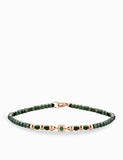 BRACCIALE LACCIO CON EMATITE VERDE IN ORO ROSA E PUNTO LUCE DI SMERALDO