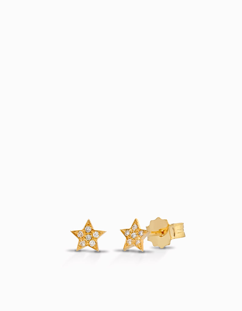 ORECCHINI STELLA IN ORO GIALLO CON DIAMANTI