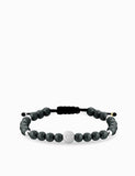 bracciale con sfere oro bianco onice grigia