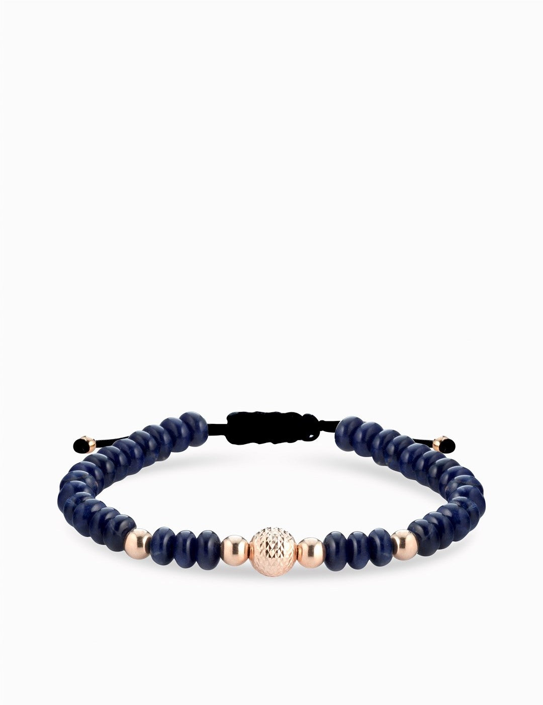 bracciale con sfere oro rosa in ematite blu