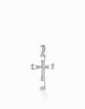 Ciondolo a croce grande modello maschile in oro bianco e diamanti