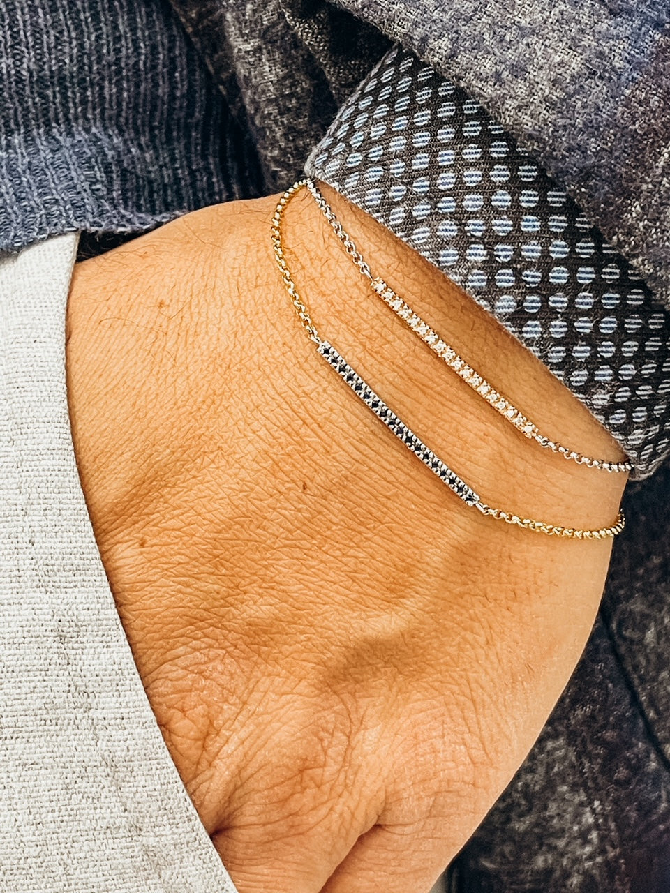 Bracciale con catena in oro e rubini