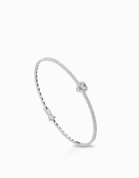 Bracciale Da Ragazza Personalizzato Con Nome In Oro Bianco Con Due Diamanti Cappagli Gioielli 159946