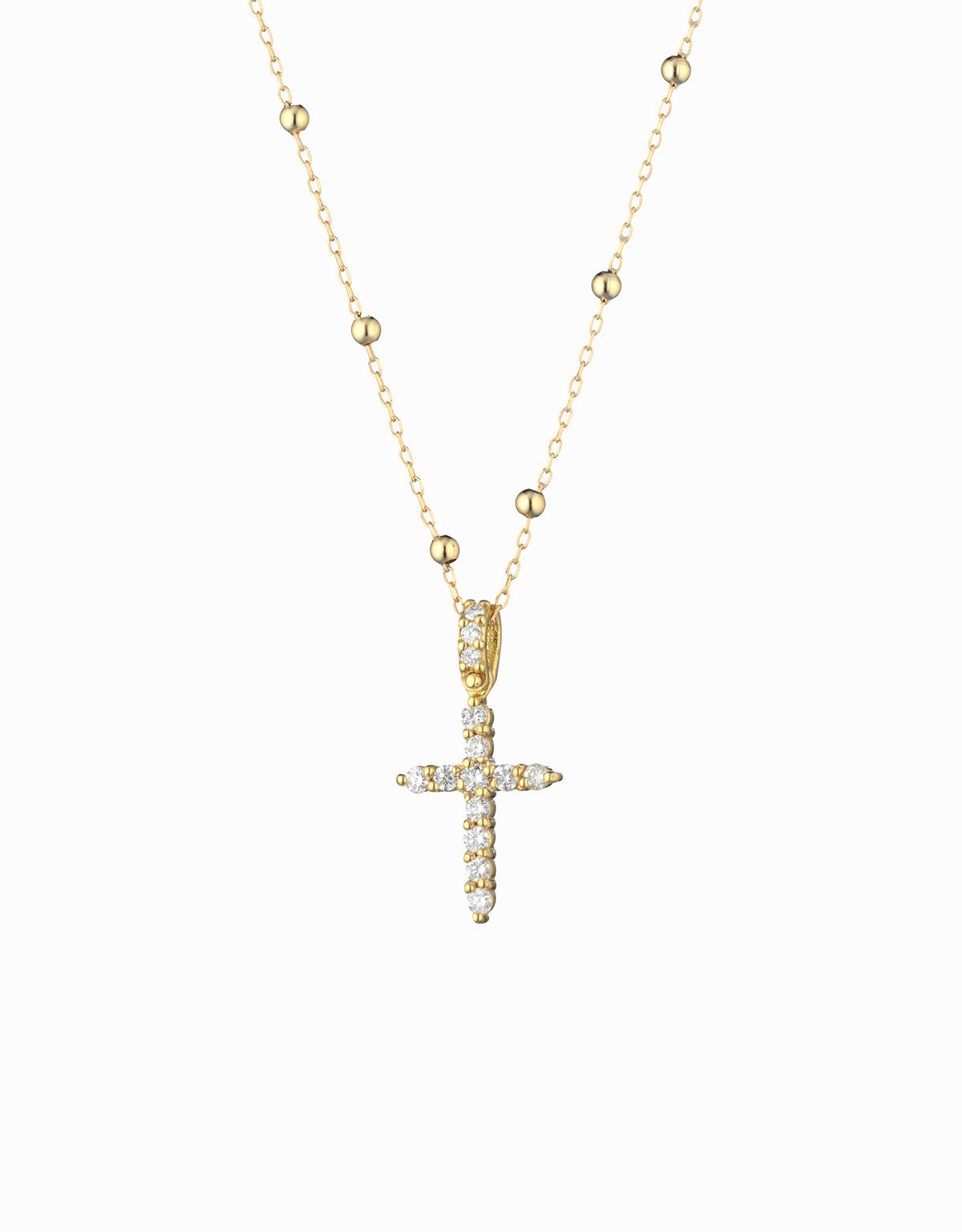 CROCE PICCOLA IN ORO GIALLO CON DIAMANTI