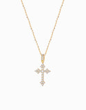 CIONDOLO CROCE IN ORO GIALLO CON DIAMANTI