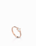 anello stella in oro rosa con smalto bianco e diamanti