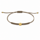 BRACCIALE CON CORDINO MARRONEE ZAMPA IN ORO GIALLO