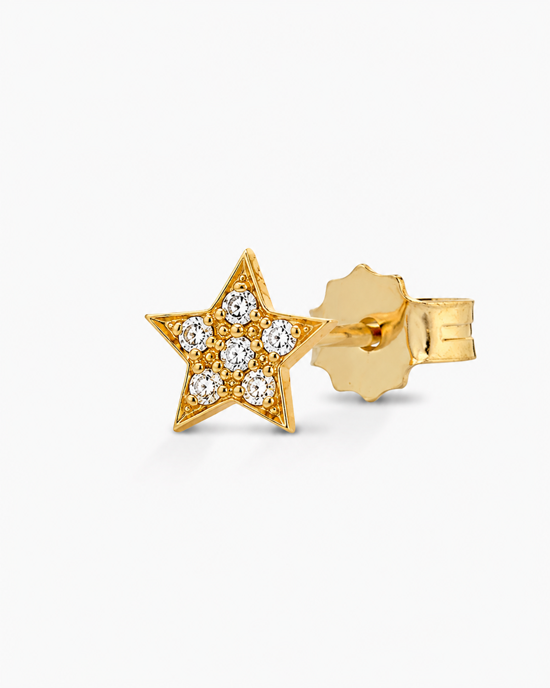 MONO ORECCHINO STELLA  IN ORO GIALLO  CON DIAMANTI