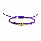 BRACCIALE CON CORDINO VIOLA E NOTA MUSICALE IN ORO GIALLO