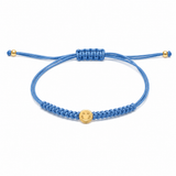 BRACCIALE CORDINO AZZURRO CON SMILE IN ORO GIALLO