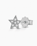 MONO ORECCHINO STELLA IN ORO BIANCO CON DIAMANTI