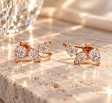 ORECCHINO FANTASIA IN ORO ROSA CON DIAMANTI E BAGUETTE