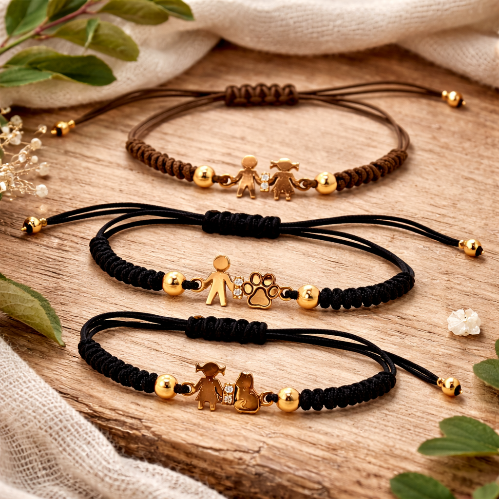 BRACCIALE IN ORO ROSA, 9KT BIMBA E GATTO CON DUE DIAMANTINI