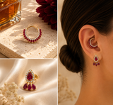 DAITH IN ORO ROSA CON DIAMANTI E RUBINI