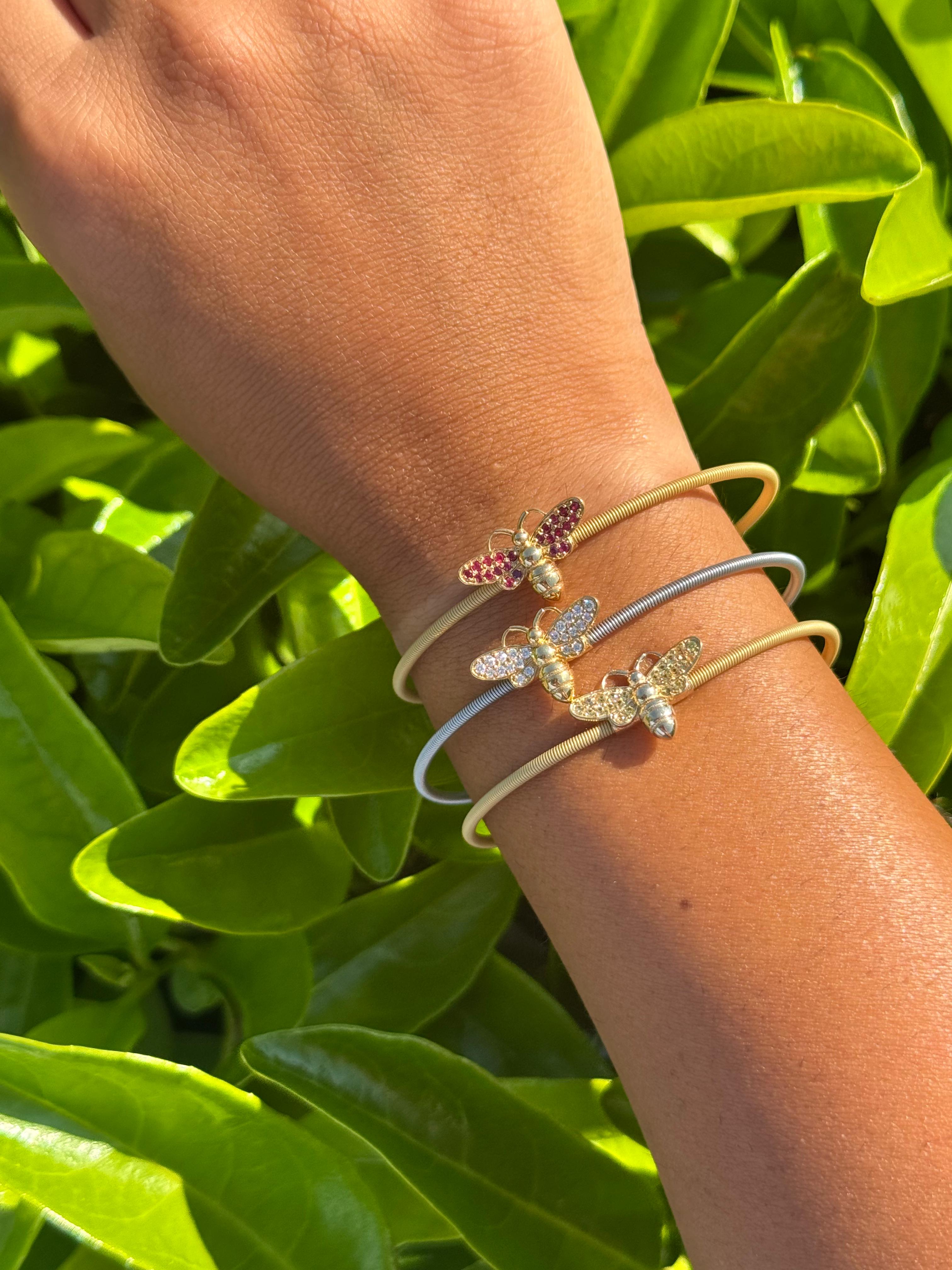 BRACCIALE APE IN ORO GIALLO CON RUBINI 9KT