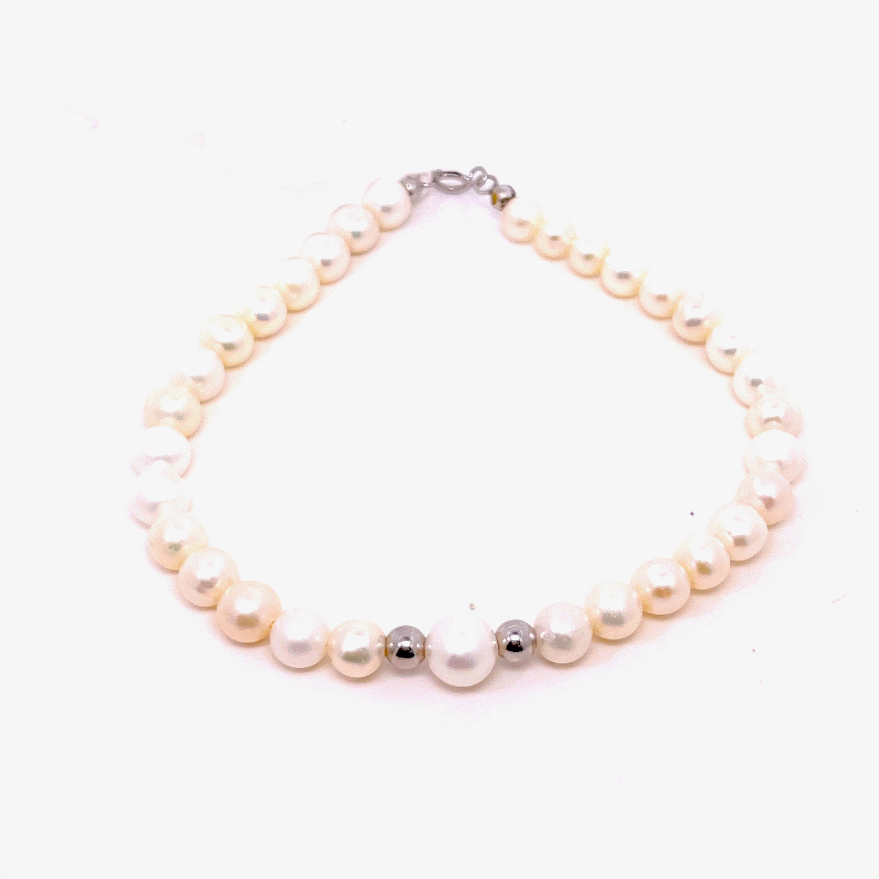 BRACCIALE PERLA CON PALLINE E CHIUSURA IN ORO