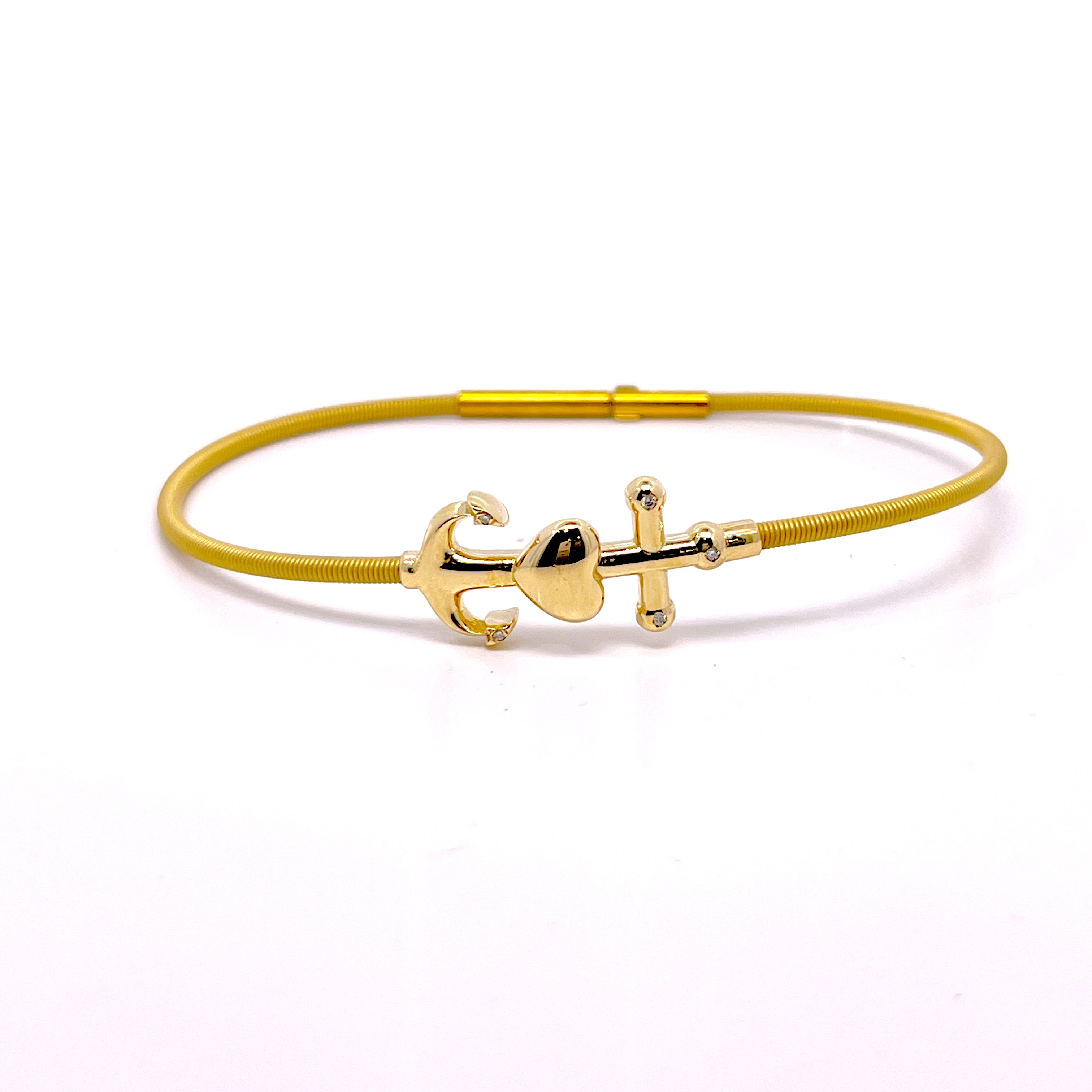 BRACCIALE FEDE,SPERANZA E CARITA' IN ORO ROSA CON DIAMANTI 9KT  GIALLO