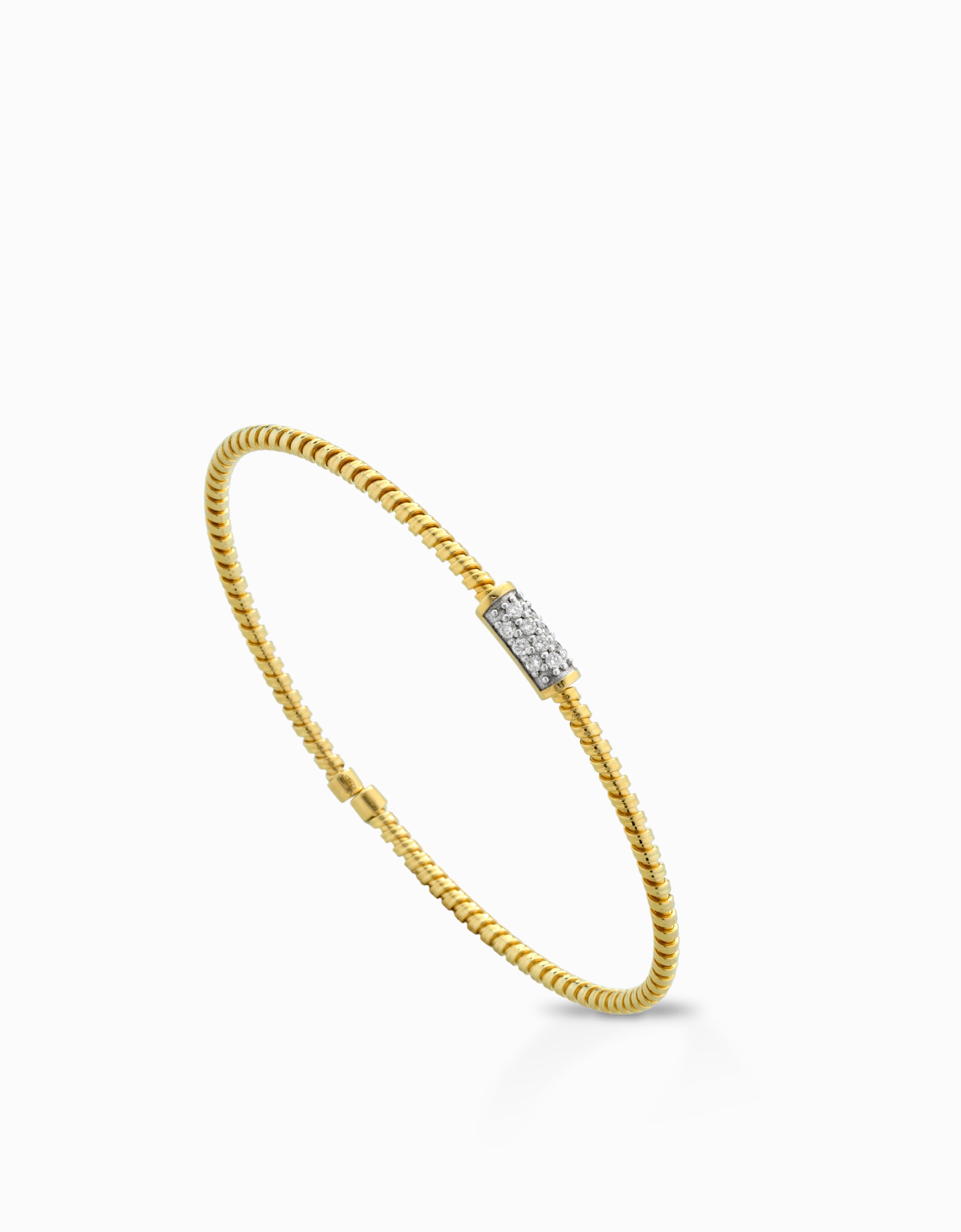 BRACCIALE IN ORO GIALLO 18KT CON TITANIO E DIAMANTI CENTRALI