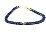 BRACCIALE IN CERAMICA BLU CON GRUMETTA CENTRALE E CHIUSURA IN ORO 9KT