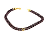 BRACCIALE IN CERAMICA MARRONE CON GRUMETTA CENTRALE E CHIUSURA IN ORO 9KT