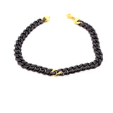 BRACCIALE IN CERAMICA NERA CON GRUMETTA CENTRALE E CHIUSURA IN ORO 9KT