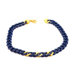 BRACCIALE IN CERAMICA BLU CON GRUMETTE CENTRALI E CHIUSURA IN ORO 9KT