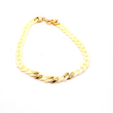 BRACCIALE IN CERAMICA PANNA CON GRUMETTE CENTRALI E CHIUSURA IN ORO 9KT