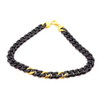 BRACCIALE IN CERAMICA NERA CON GRUMETTE CENTRALI E CHIUSURA IN ORO 9KT