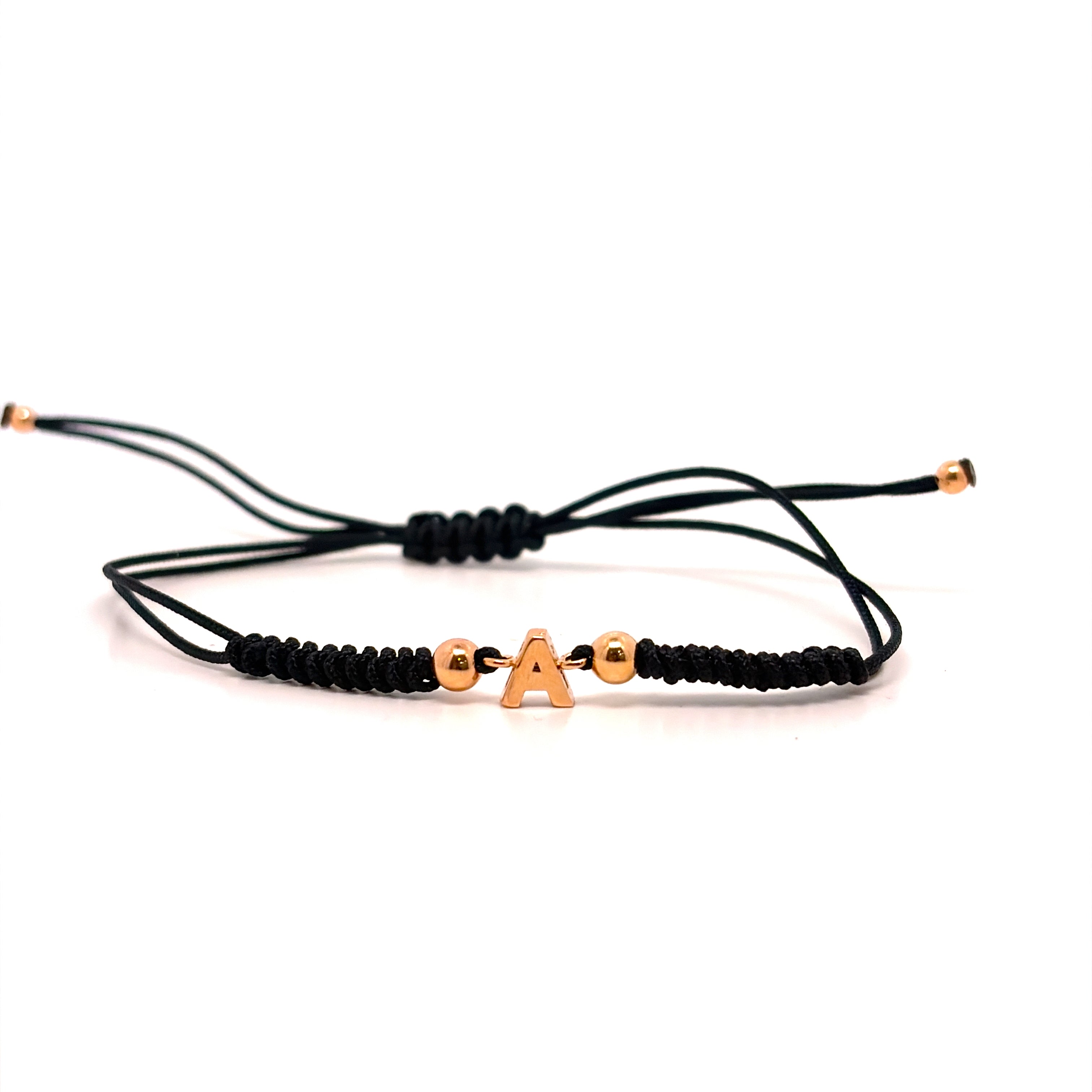 BRACCIALE 9KT  CON LETTERA IN ORO ROSA