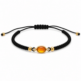 BRACCIALE LACCIO  IN ORO GIALLO CON CENTRALE ARANCIONE E DIAMANTINI