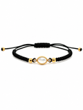 BRACCIALE LACCIO IN ORO GIALLO CON CENTRALE BIANCO E DIAMANTINI