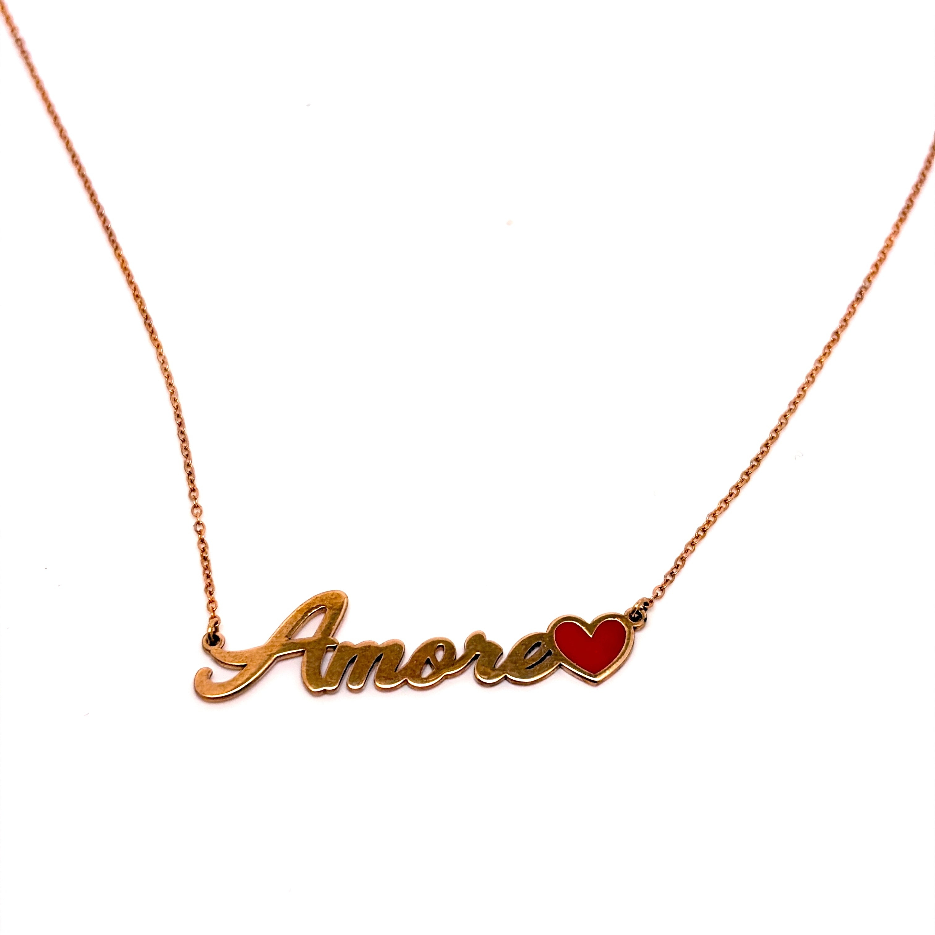 COLLANA PERSONALIZZABILE IN ORO 9KT CON SMALTO ROSSO