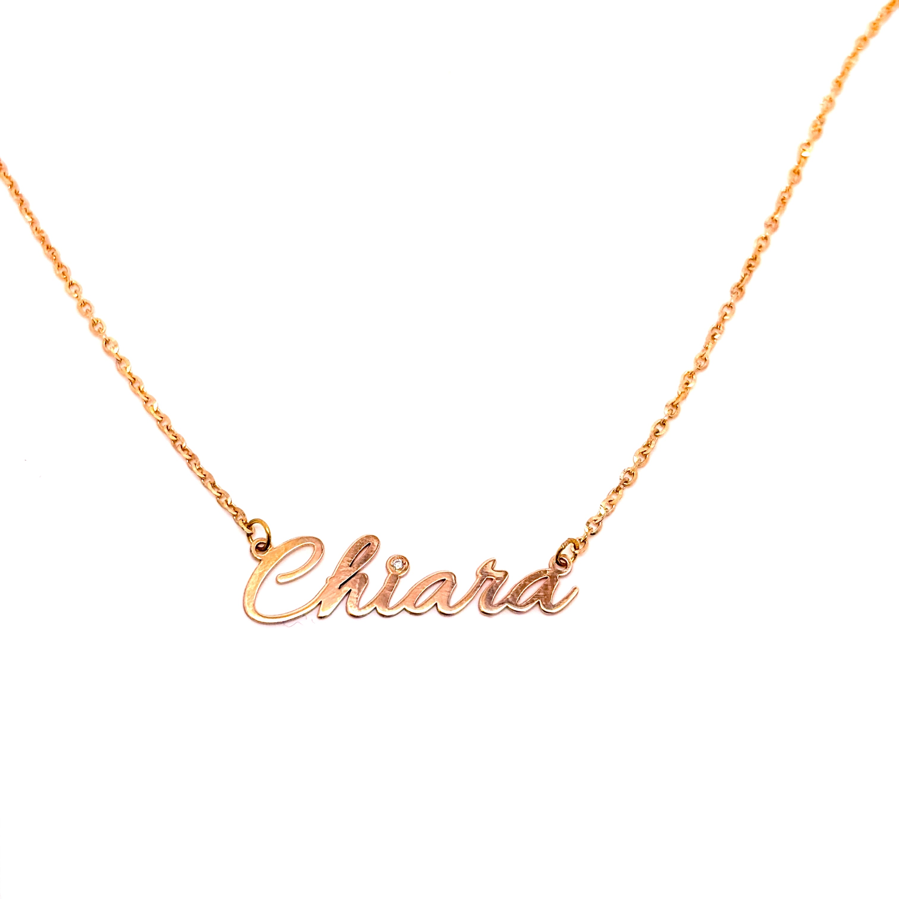 COLLANA PERSONALIZZATA IN ORO 9KT  CON DIAMANTINO