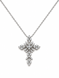 CROCE FANTASIA IN ORO BIANCO  E DIAMANTI