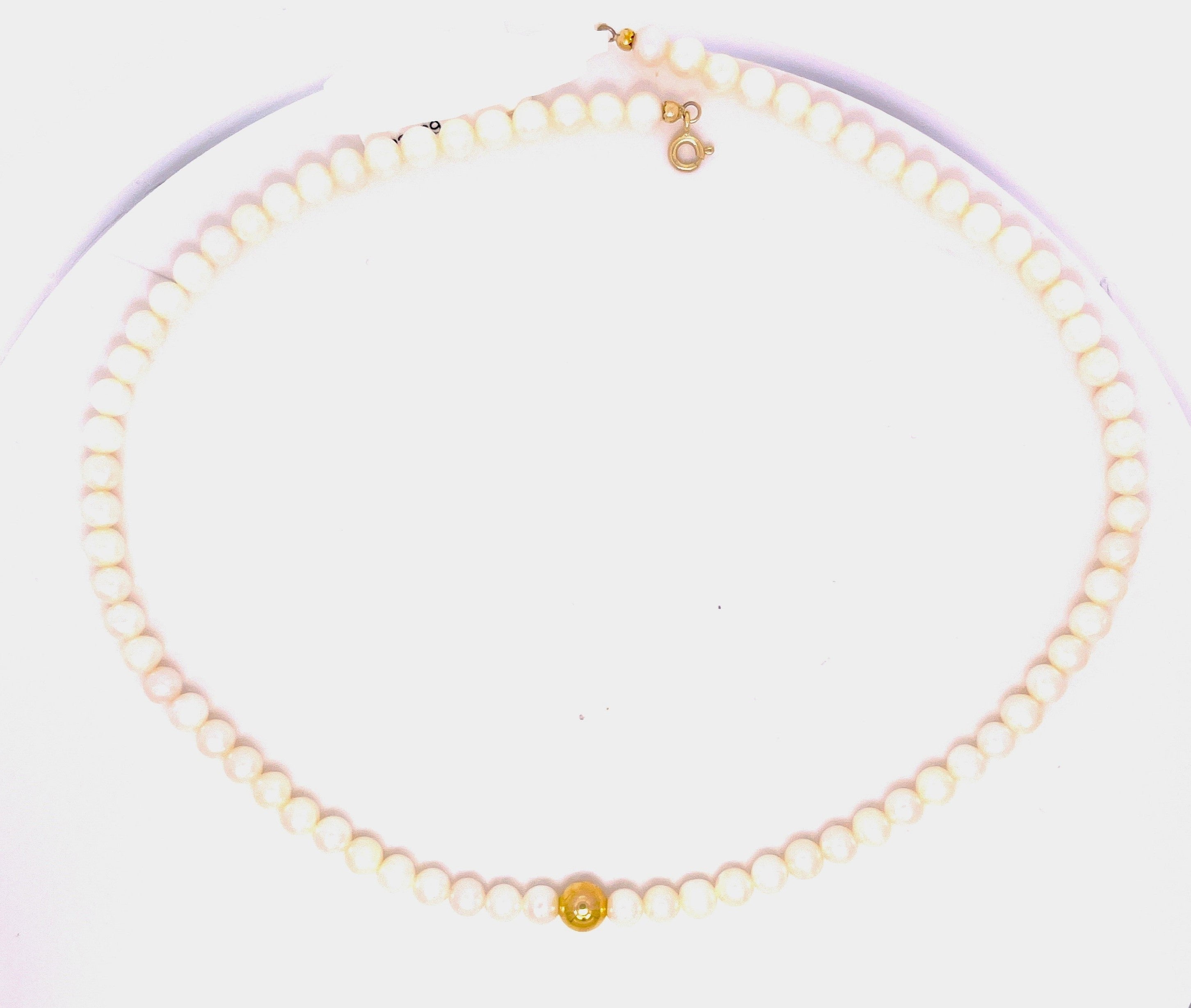 COLLANA DI PERLE CON PALLINE E CHIUSURA IN ORO 9KT, ORO GIALLO