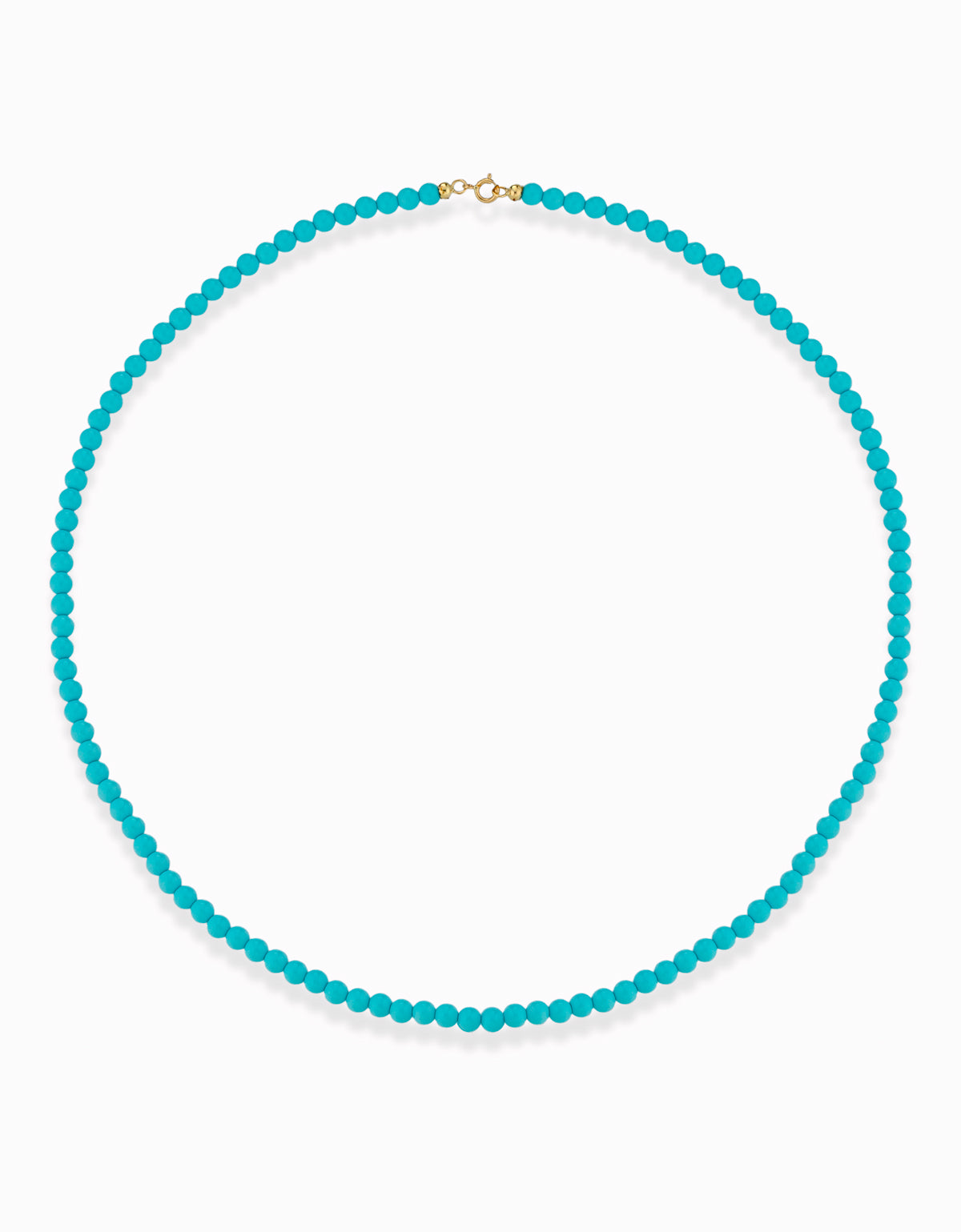 COLLANA CON PASTA DI TURCHESE E CHIUSURA IN ORO GIALLO