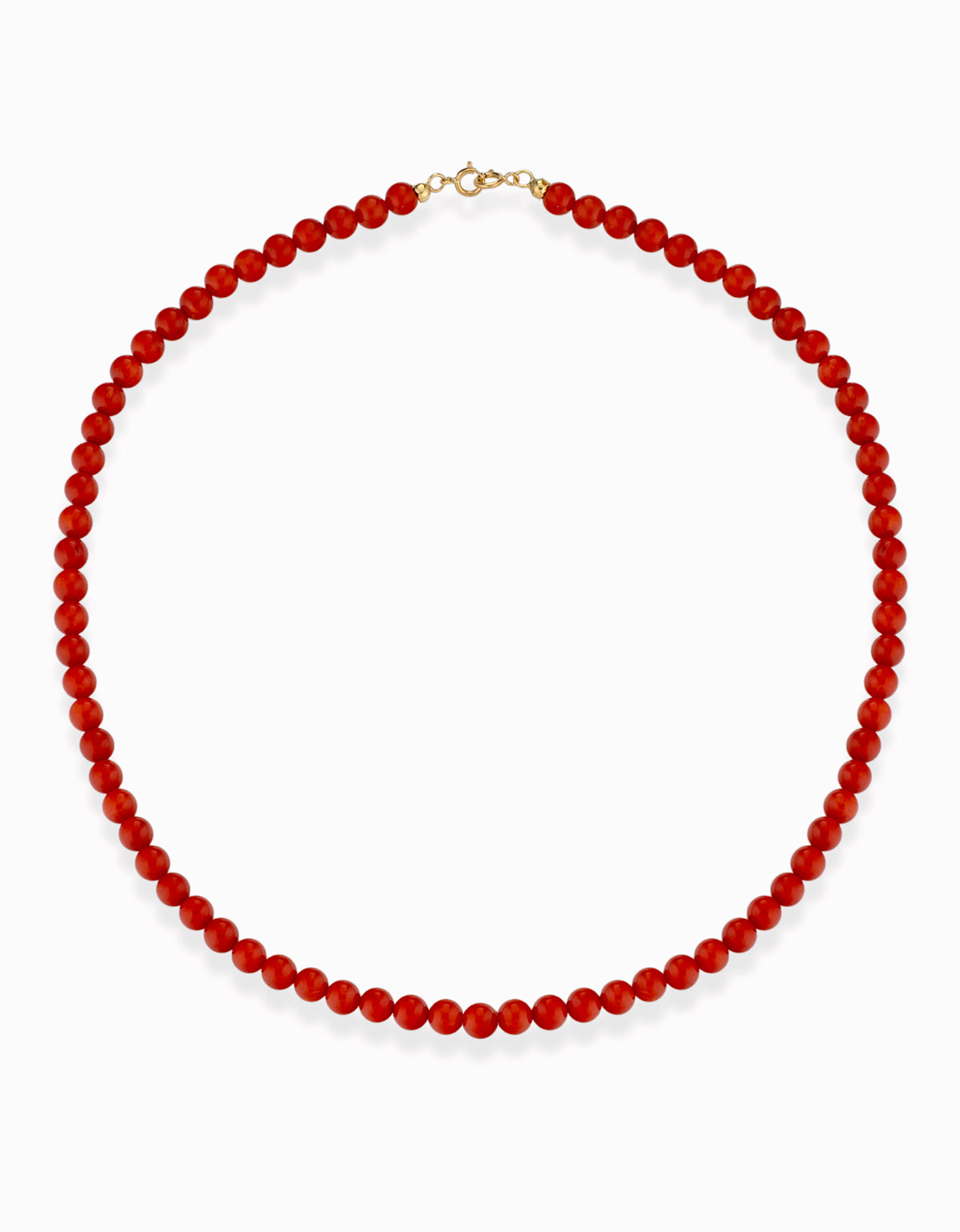 COLLANA CON PASTA DI CORALLO E CHIUSURA IN ORO GIALLO