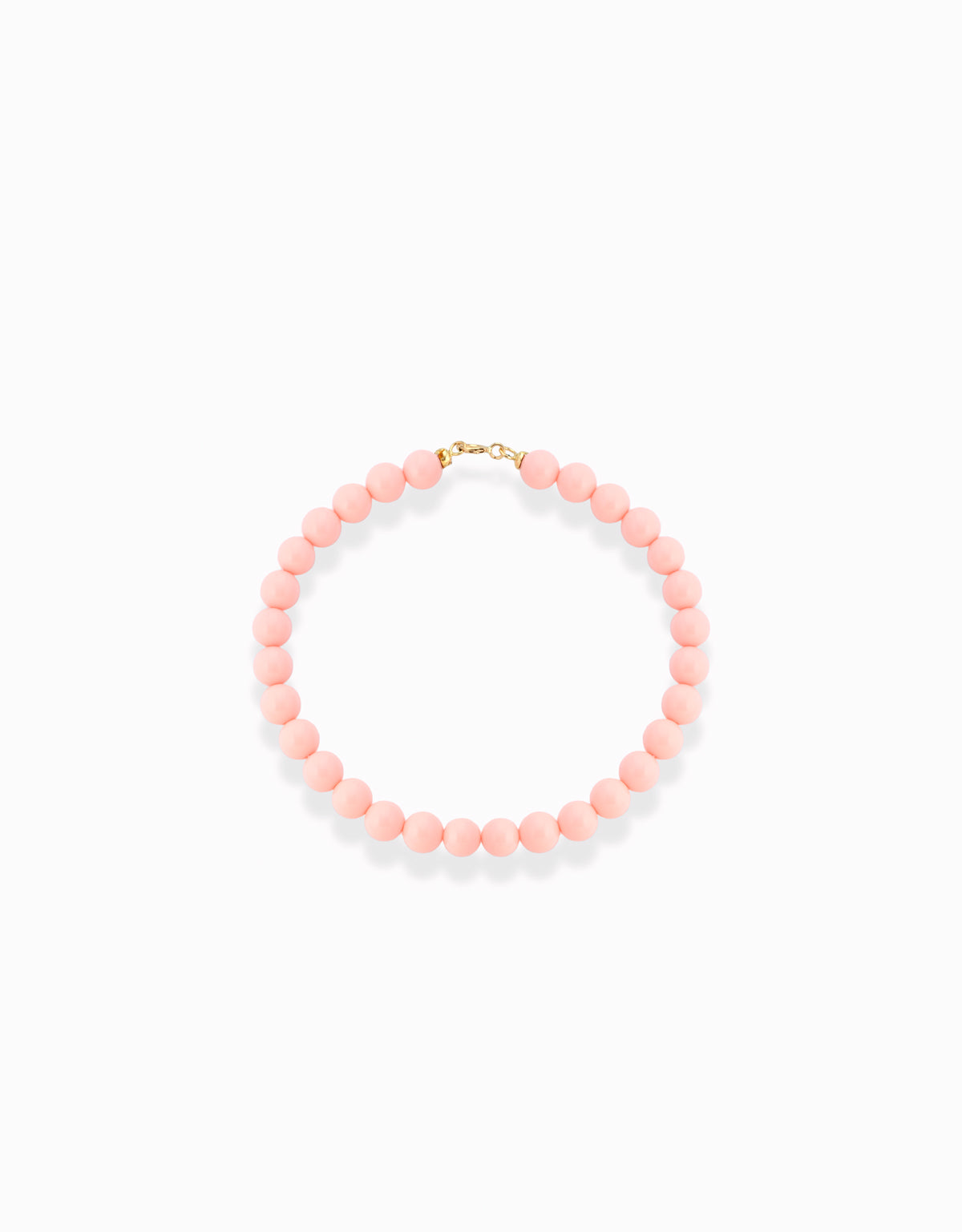BRACCIALE CON PASTA DI CORALLO ROSA E CHIUSURA IN ORO GIALLO