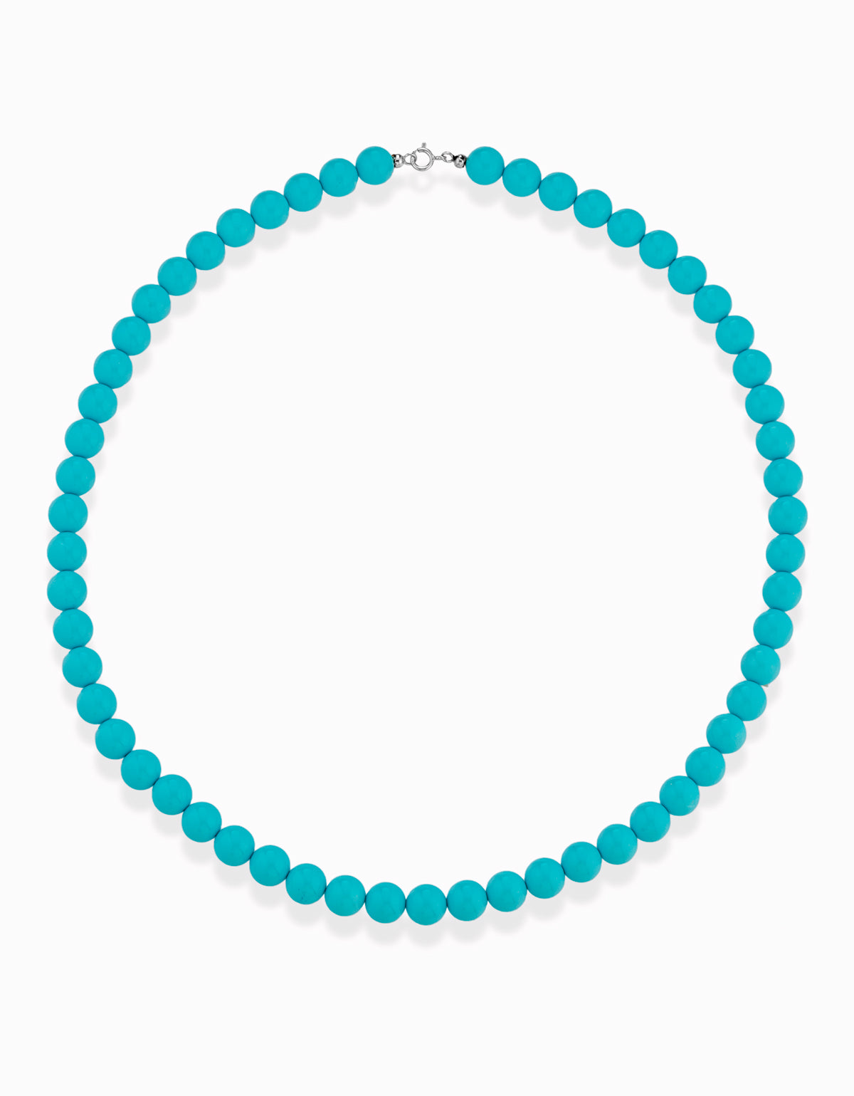 COLLANA CON PASTA DI TURCHESE E CHIUSURA IN ORO BIANCO