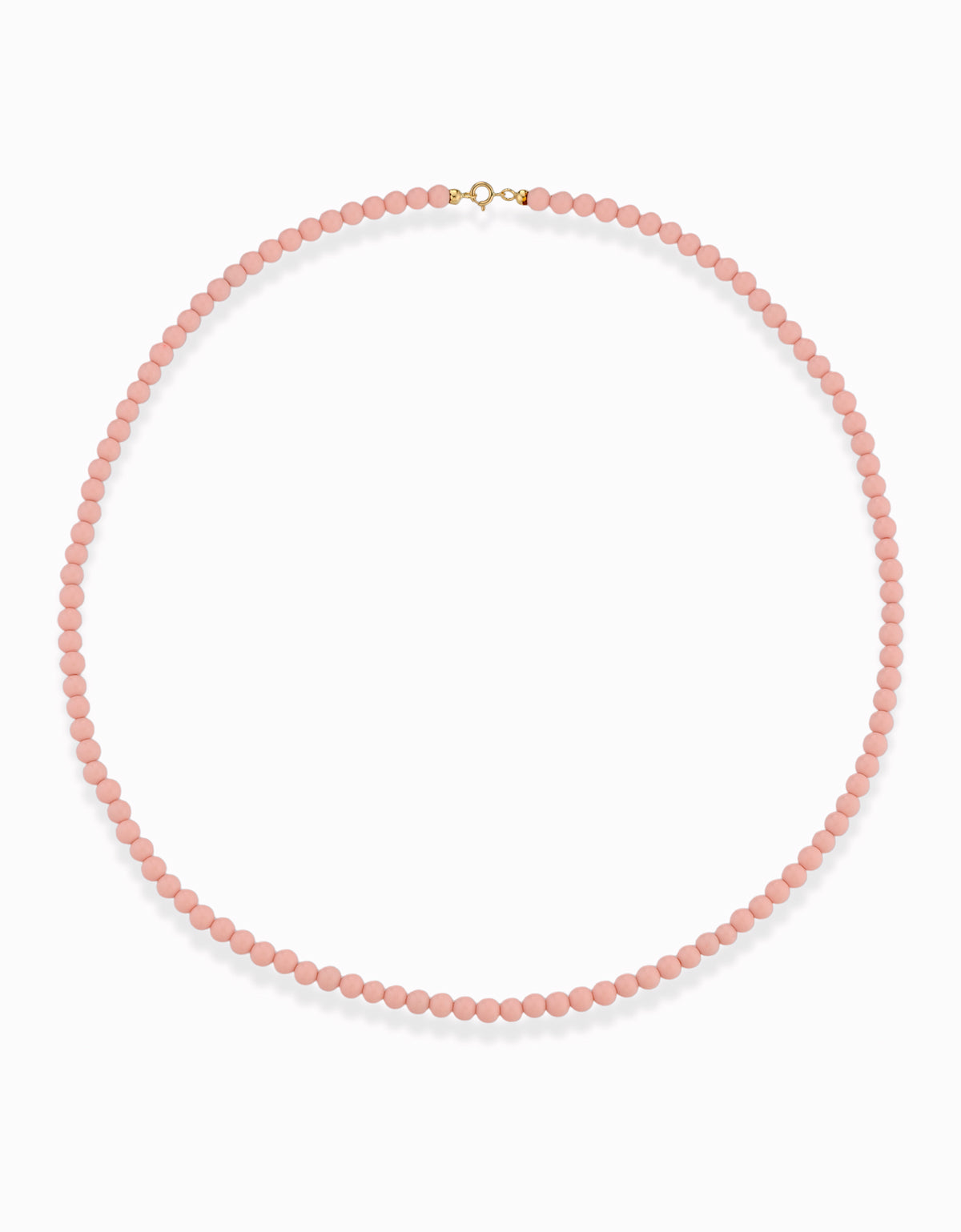 COLLANA CON PASTA DI CORALLO ROSA E CHIUSURA IN ORO GIALLO