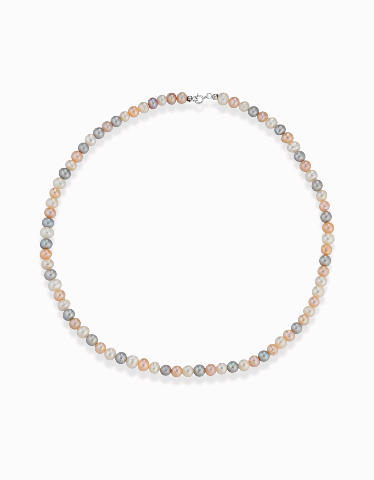 COLLANA DI PERLE MULTICOLOR CON CHIUSURA IN ORO BIANCO