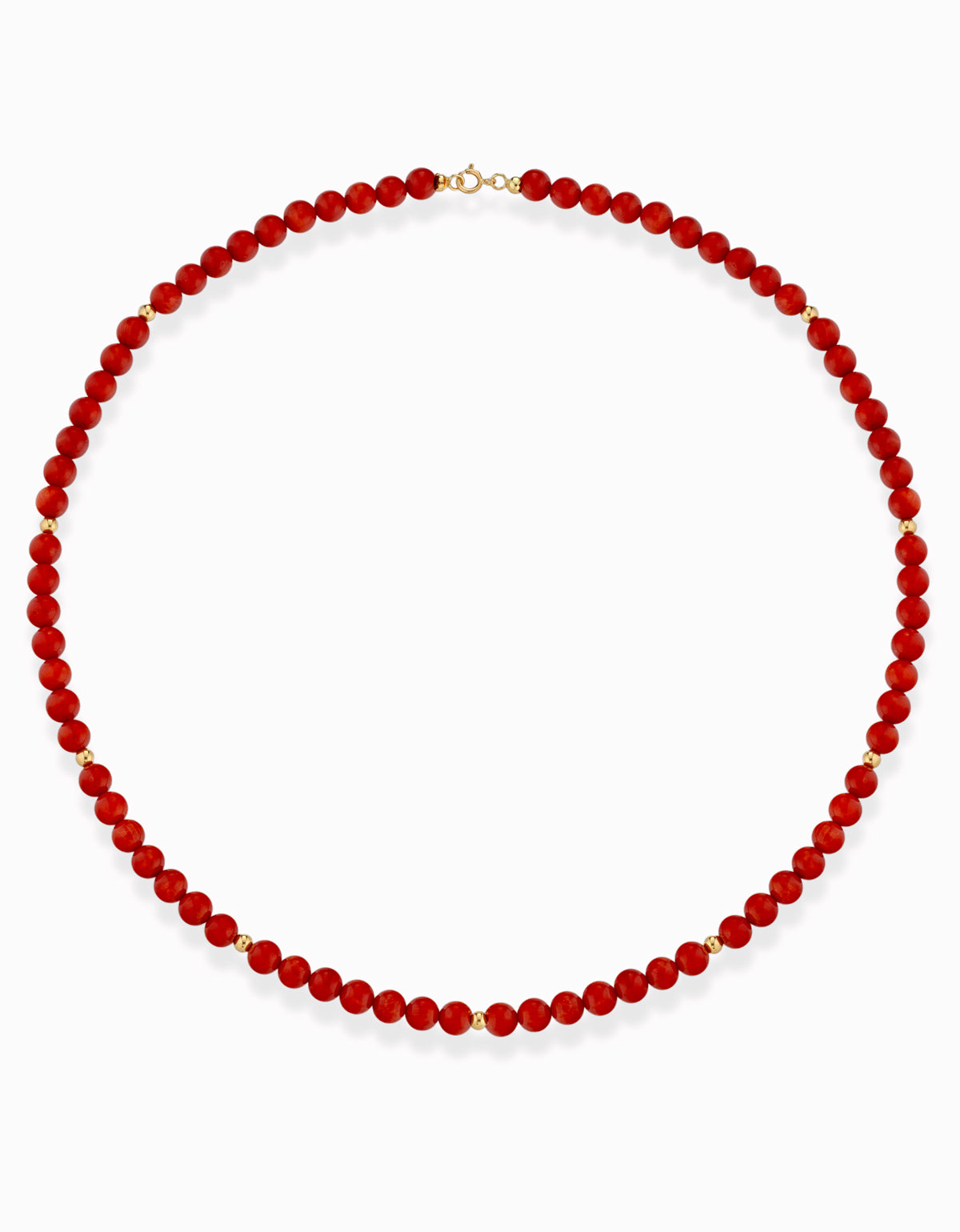 COLLANA CON PASTA DI CORALLO CHIUSURA E PALLINE IN ORO GIALLO