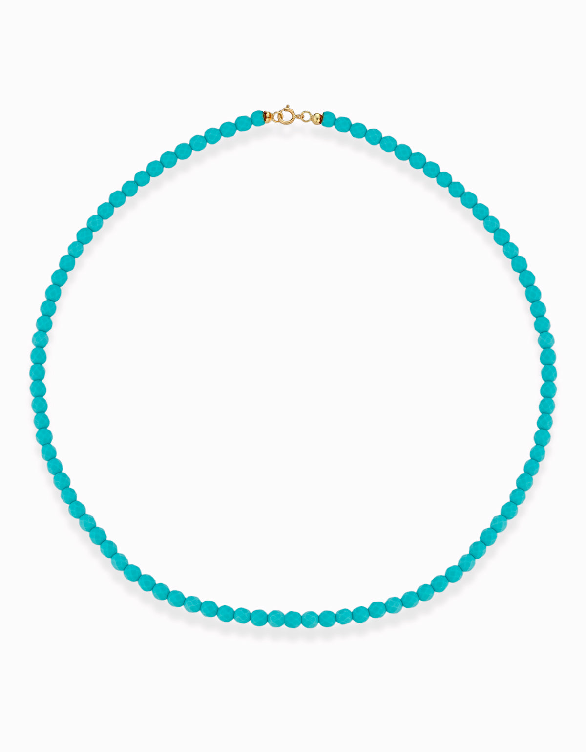 COLLANA CON EMATITE CELESTE E CHIUSURA IN ORO GIALLO