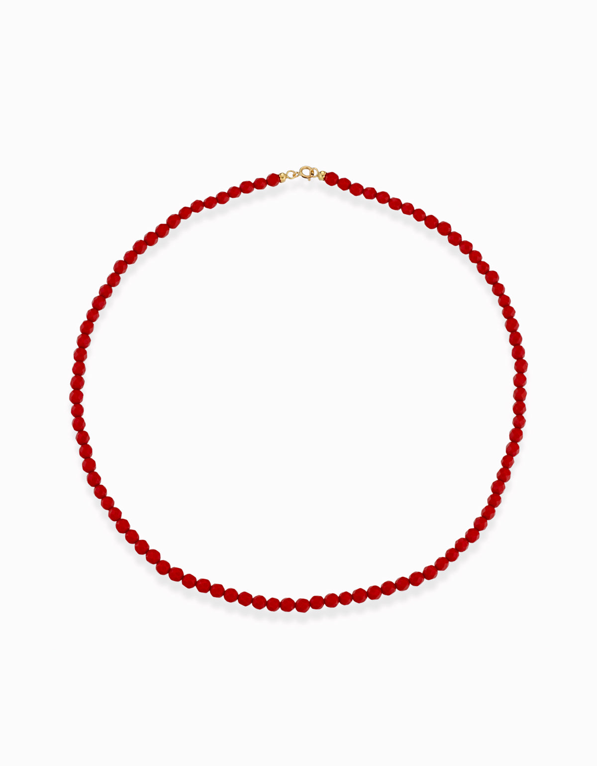 COLLANA CON EMATITE ROSSA E CHIUSURA IN ORO GIALLO