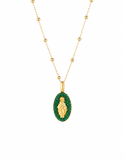 CIONDOLO MADONNA IN ORO GIALLO 18KT CON SMERALDI